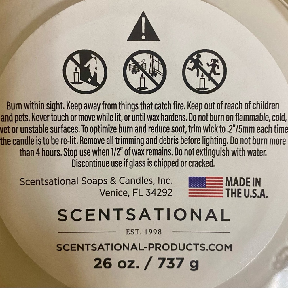SCENTSATIONAL 26 OZ JUMBO 3 WICK PINE CONE SCENTED CANDLE. HAND POURED IN USA - Picture 4 of 5